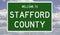 Road sign for Stafford County