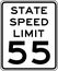 Road Sign State Speed Limit 55