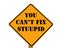 Road sign stating you can\'t fix stupid