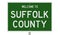 Road sign for Suffolk County