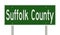 Road sign for Suffolk County