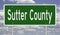 Road sign for Sutter County