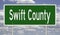 Road sign for Swift County