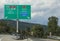 Road sign of the Swiss highway with directions to reach European cities