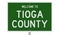 Road sign for Tioga County