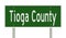 Road sign for Tioga County