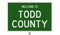 Road sign for Todd County