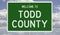 Road sign for Todd County