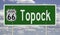 Road sign for Topock Arizona on Route 66