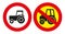 Road sign Tractor passage is prohibited. Vector graphics