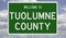 Road sign for Tuolumne County