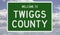 Road sign for Twiggs County