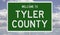 Road sign for Tyler County