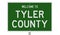 Road sign for Tyler County