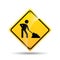 Road sign under construction design icon