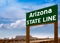 Road sign between Utah and Arizona State Line