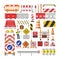 Road sign vector traffic street warning and barricade blocks on highway illustration set of roadblock detour and blocked