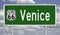 Road sign for Venice Illinois on Route 66