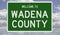 Road sign for Wadena County