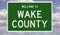 Road sign for Wake County