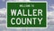 Road sign for Waller County