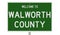 Road sign for Walworth County