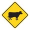 Road Sign Warning - Cattle