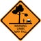 Road sign warning of possible falling branches and trees