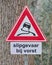 Road sign warning slippery when cold, dutch