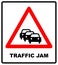 Road Sign Warning Traffic Congestion on White Background