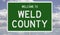 Road sign for Weld County