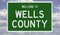 Road sign for Wells County