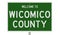 Road sign for Wicomico County