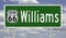 Road sign for Williams Arizona on Route 66