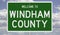 Road sign for Windham County