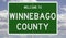 Road sign for Winnebago County