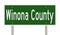 Road sign for Winona County