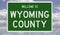 Road sign for Wyoming County