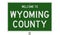 Road sign for Wyoming County