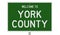 Road sign for York County