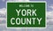 Road sign for York County