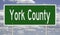 Road sign for York County