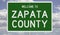 Road sign for Zapata County