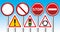 Road signs banner. Highway code, driver`s license, driving. Vector illustration.