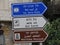 Road signs close-up in Haifa  Israel.