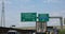 Road signs at an italian  motorway junction with directions to reach Bologna Florence Pisa