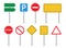 Road signs set. Stop sign, Parking sign on white background. Vector illustration