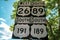 Road signs for US Highways going through Jackson Wyoming - US Highway 26, 89, 191 and 189