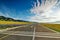 The road and sky of Sailimu lake Xinjiang, China