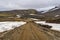 Road through Snaefellsjokull National Park in Snaefellsnes peninsula in Western Iceland